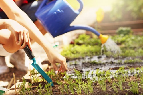 Gardeners Harlington improving a local garden